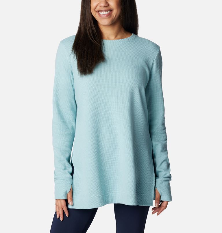 Women's Holly Hideaway Waffle Tunic, Color: Aqua Haze, image 1