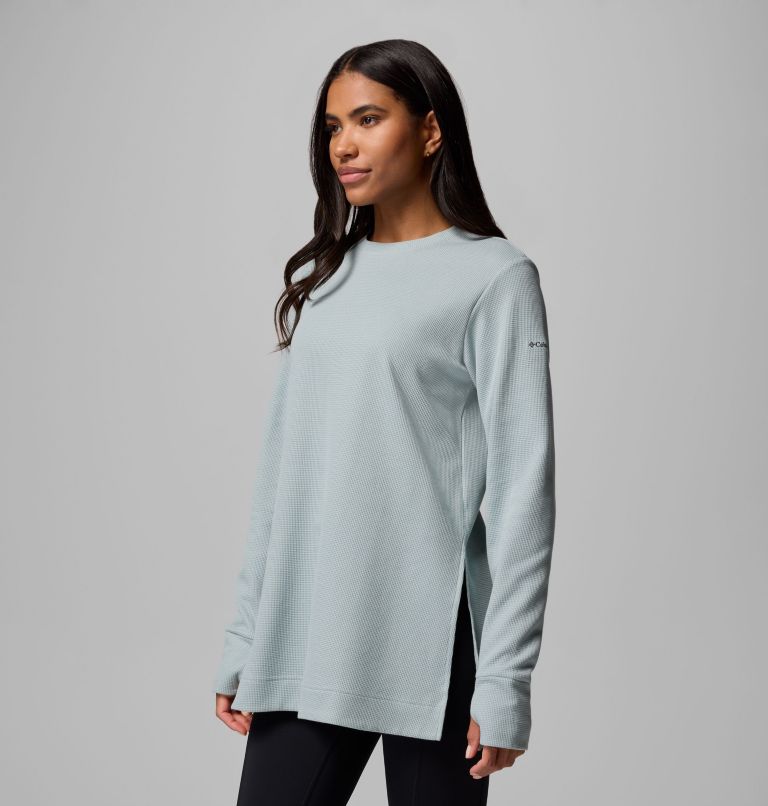 Women's Holly Hideaway Waffle Tunic, Color: Crushed Blue, image 4