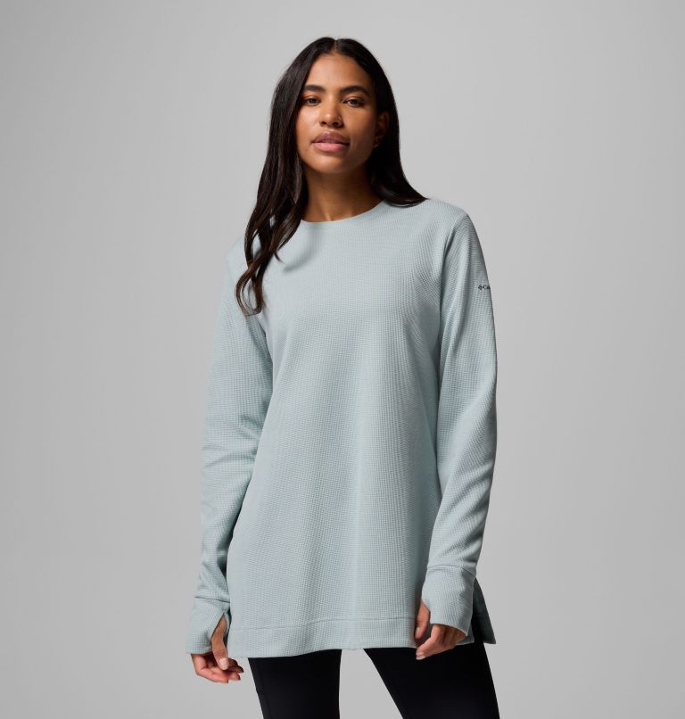Women's Holly Hideaway Waffle Tunic, Color: Crushed Blue, image 1
