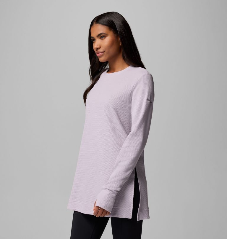 Women's Holly Hideaway Waffle Tunic, Color: Lavender Pearl, image 4