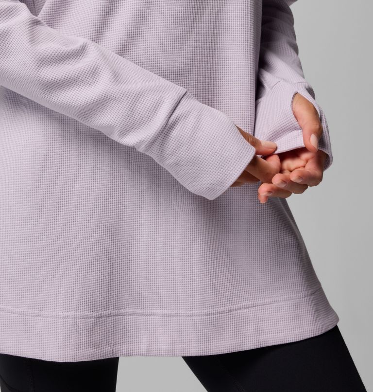 Women's Holly Hideaway Waffle Tunic, Color: Lavender Pearl, image 6