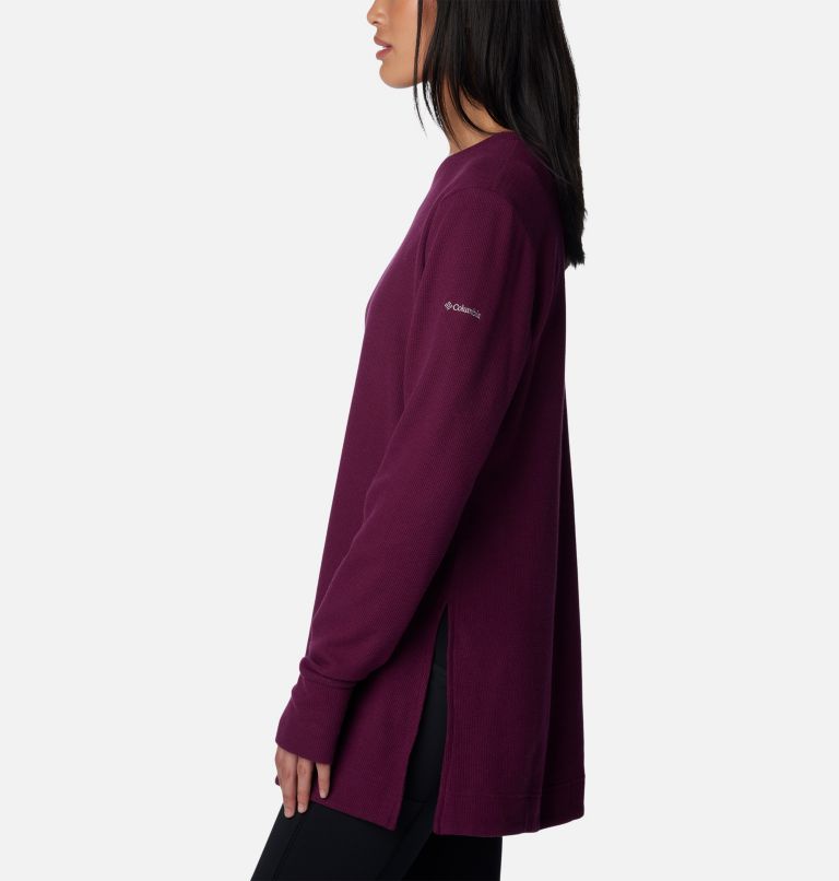 Thumbnail: Women's Holly Hideaway Waffle Tunic, Color: Marionberry, image 3