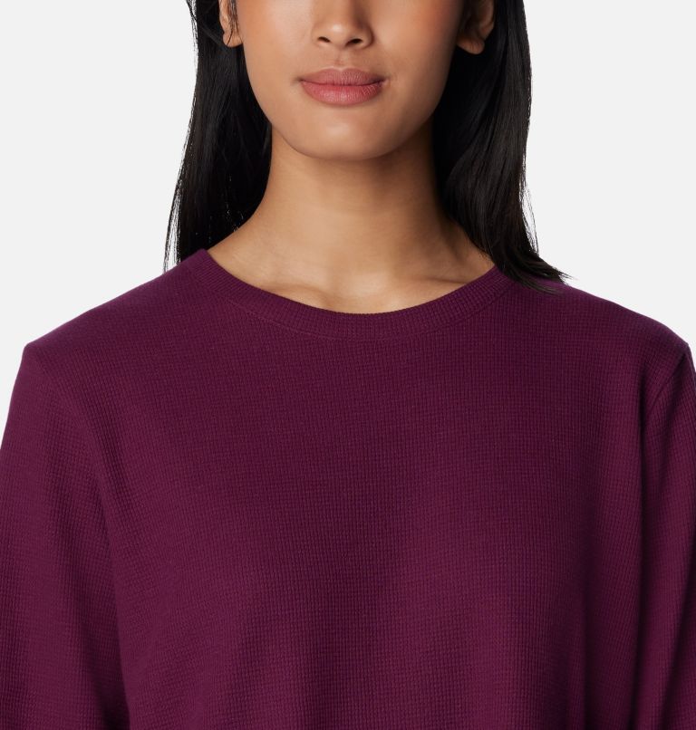 Thumbnail: Women's Holly Hideaway Waffle Tunic, Color: Marionberry, image 4