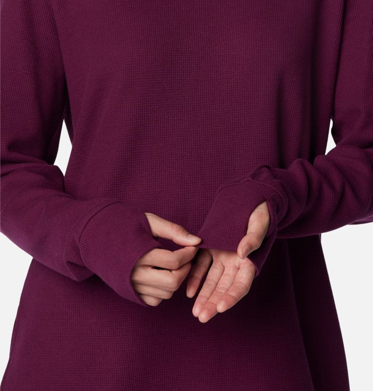 Thumbnail: Women's Holly Hideaway Waffle Tunic, Color: Marionberry, image 5