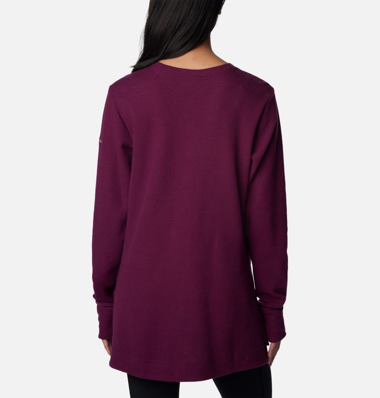 Women's Holly Hideaway Waffle Tunic, Color: Marionberry, image 2