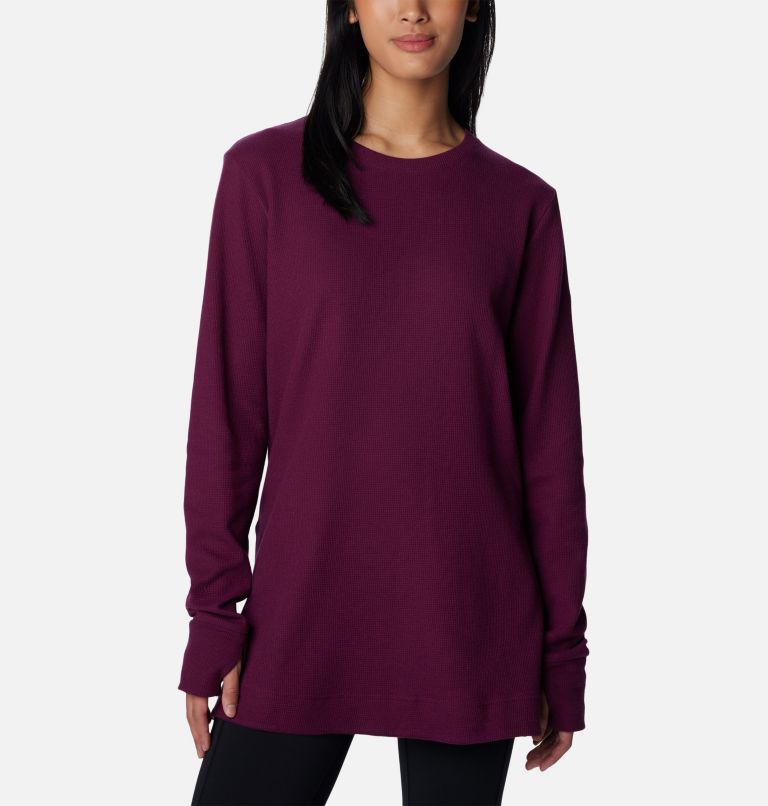 Thumbnail: Women's Holly Hideaway Waffle Tunic, Color: Marionberry, image 1