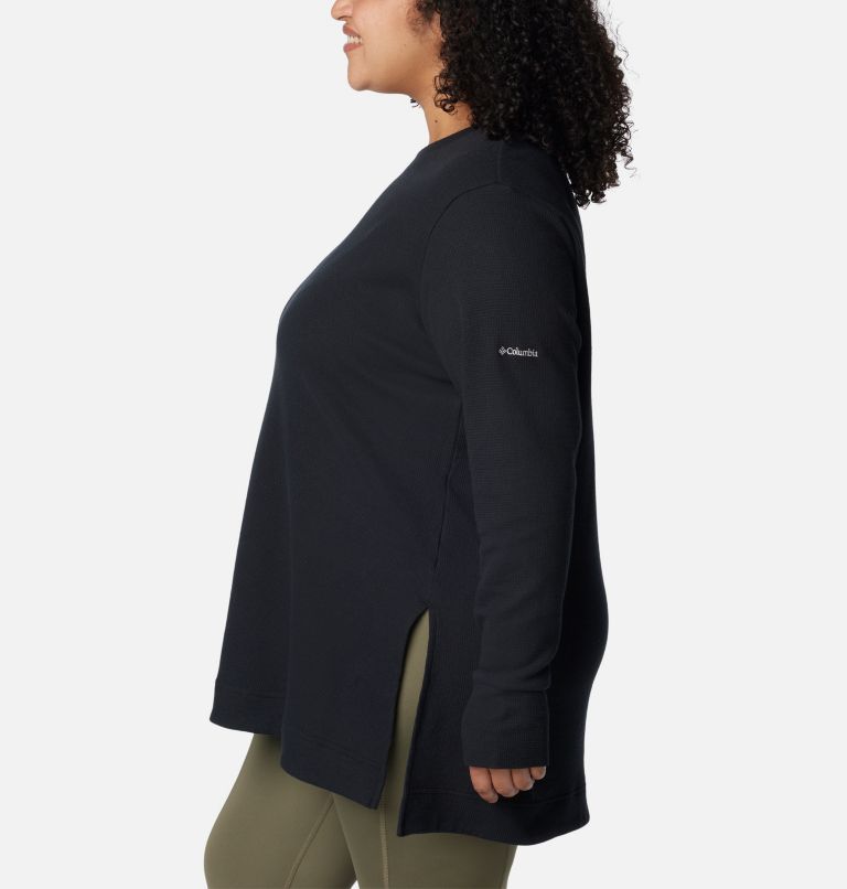 Thumbnail: Tunique en tricot gaufré Holly Hideaway pour femmes – Grandes tailles, Color: Black, image 3