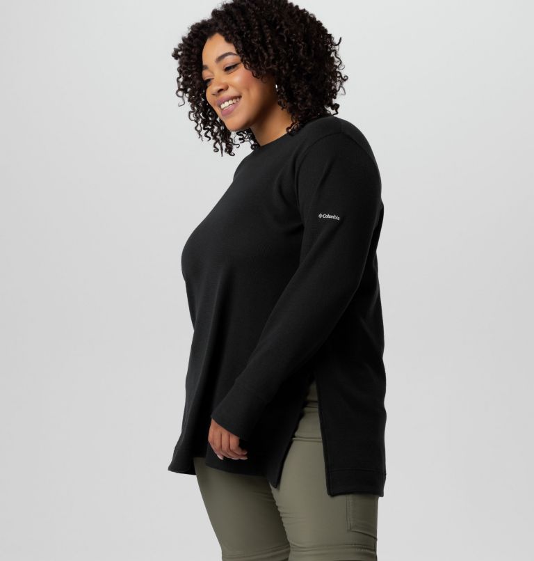 Women's Holly Hideaway Waffle Tunic - Plus Size, Color: Black, image 6