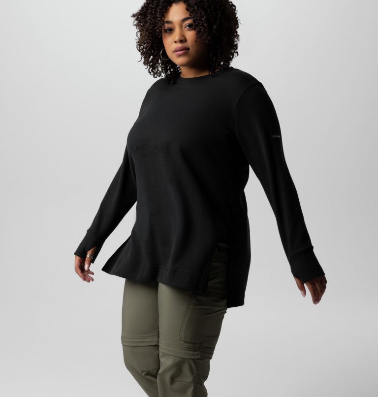 Women's Holly Hideaway Waffle Tunic - Plus Size, Color: Black, image 7