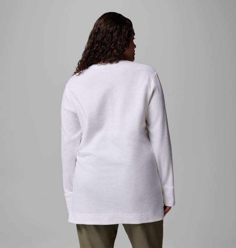 Women's Holly Hideaway Waffle Tunic - Plus Size, Color: White, image 3