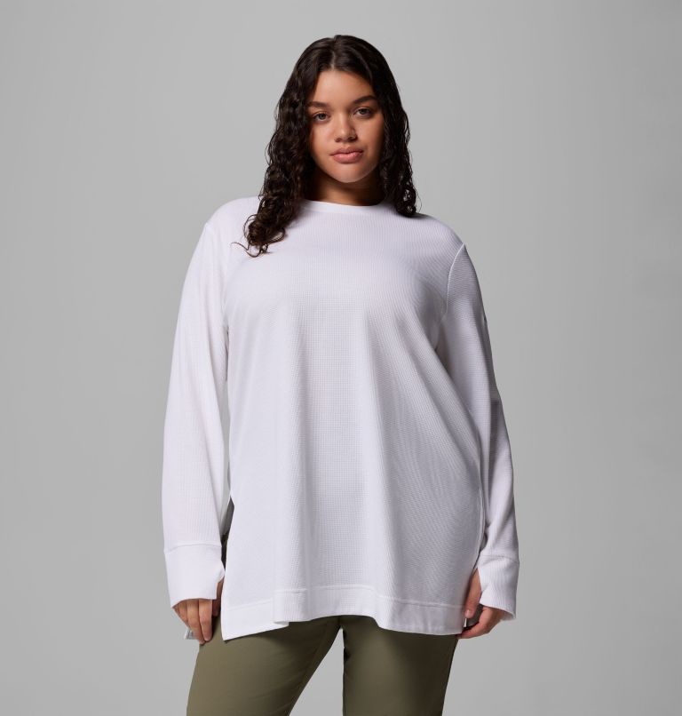 Women's Holly Hideaway Waffle Tunic - Plus Size, Color: White, image 1