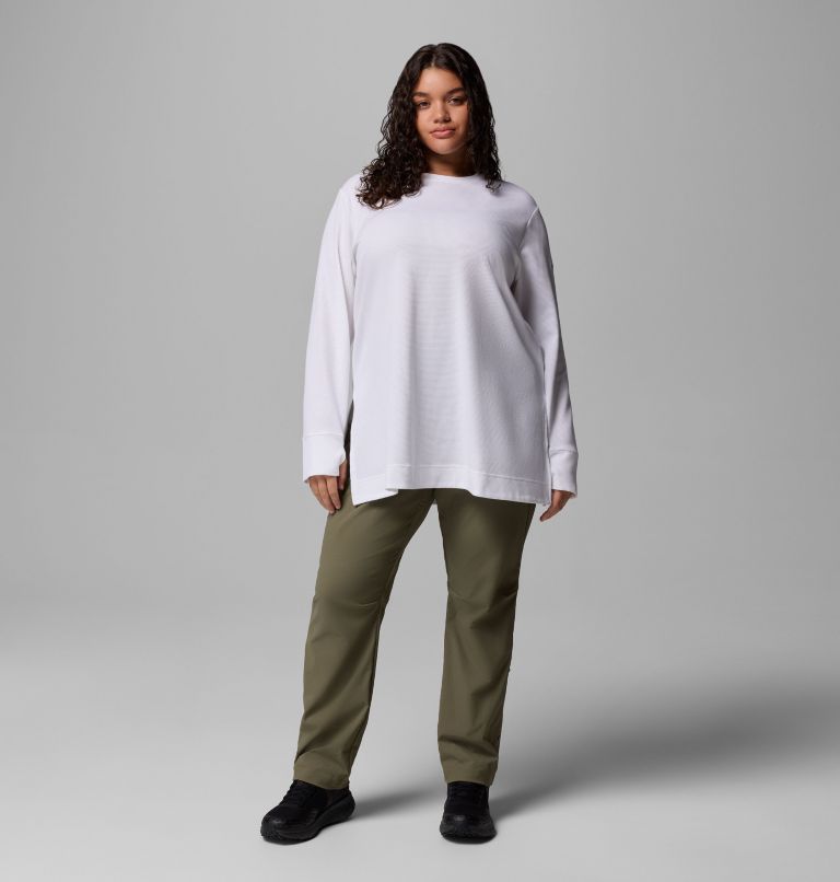 Women's Holly Hideaway Waffle Tunic - Plus Size, Color: White, image 2