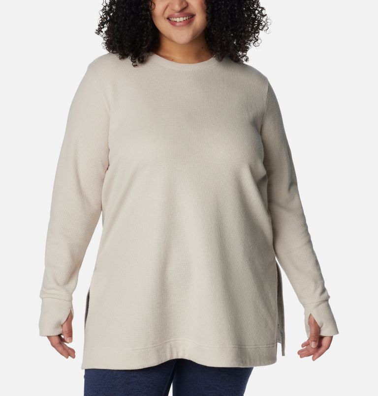 Women's Holly Hideaway Waffle Tunic - Plus Size, Color: Dark Stone, image 1