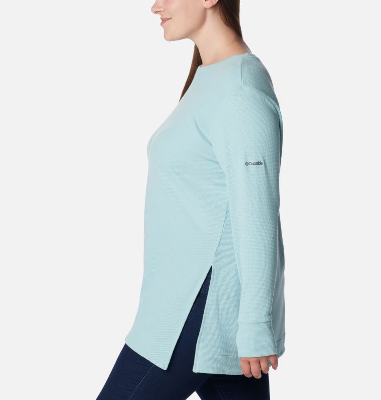 Women's Holly Hideaway Waffle Tunic - Plus Size, Color: Aqua Haze, image 3