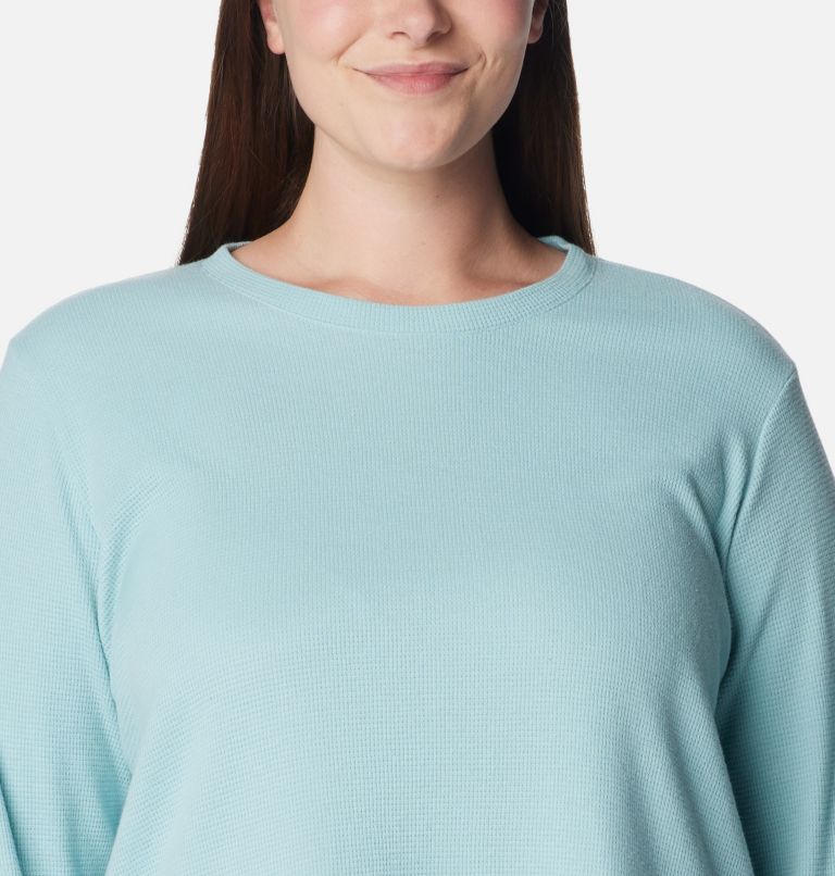 Women's Holly Hideaway Waffle Tunic - Plus Size, Color: Aqua Haze, image 4