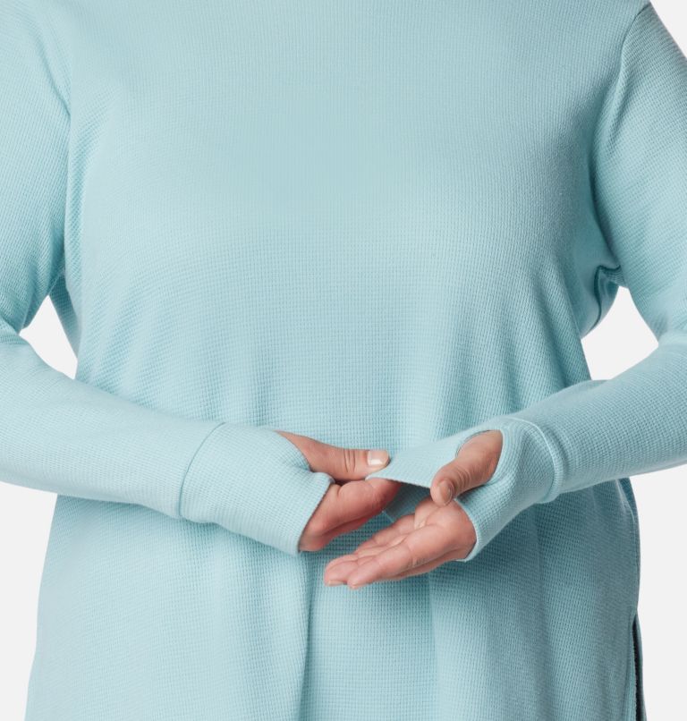 Women's Holly Hideaway Waffle Tunic - Plus Size, Color: Aqua Haze, image 5