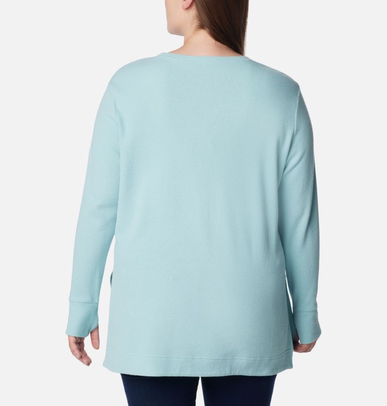 Women's Holly Hideaway Waffle Tunic - Plus Size, Color: Aqua Haze, image 2