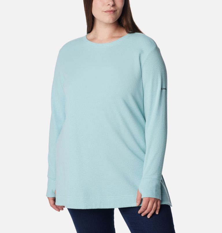 Women's Holly Hideaway Waffle Tunic - Plus Size, Color: Aqua Haze, image 1