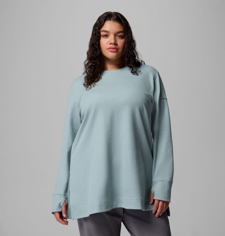 Women's Holly Hideaway Waffle Tunic - Plus Size, Color: Crushed Blue, image 1