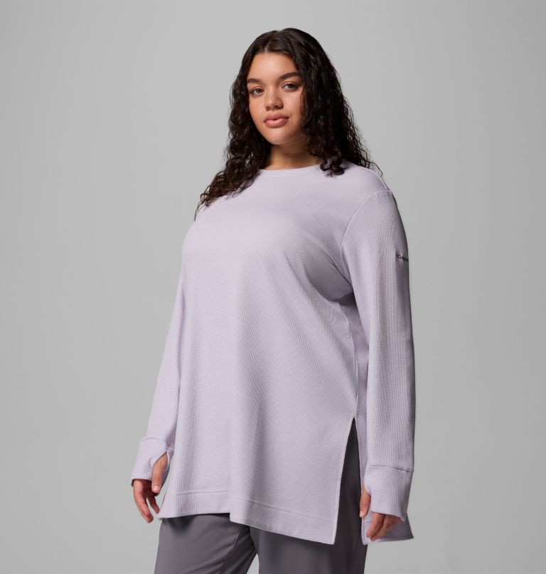 Women's Holly Hideaway Waffle Tunic - Plus Size, Color: Lavender Pearl, image 4