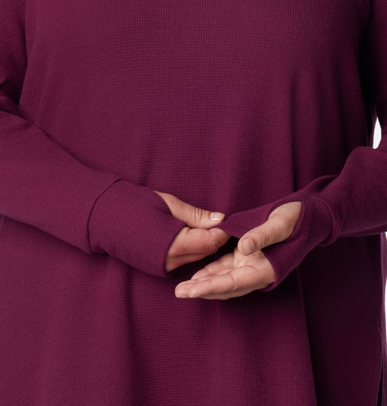 Thumbnail: Women's Holly Hideaway Waffle Tunic - Plus Size, Color: Marionberry, image 5