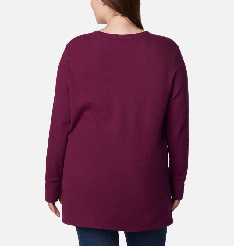 Thumbnail: Women's Holly Hideaway Waffle Tunic - Plus Size, Color: Marionberry, image 2