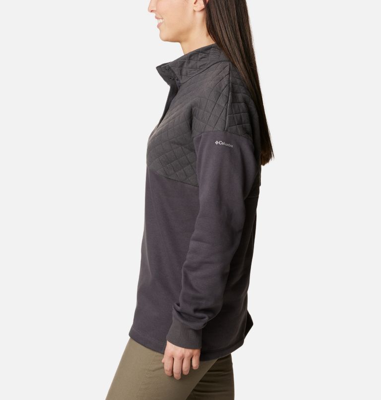 Women's Hart Mountain Quilted Half Snap Pullover, Color: Shark, image 3