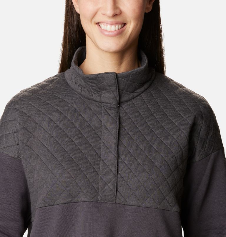 Women's Hart Mountain Quilted Half Snap Pullover, Color: Shark, image 4