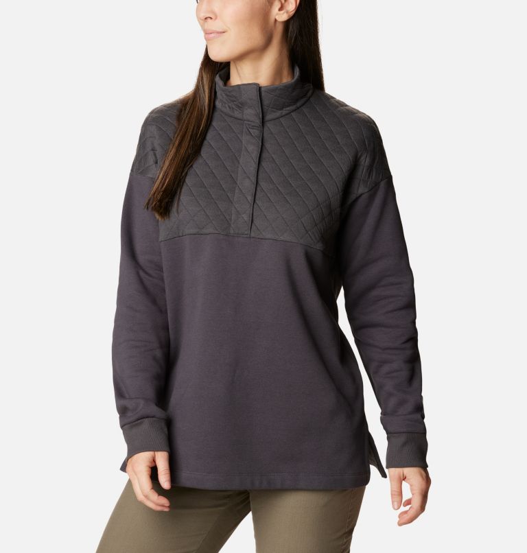 Women's Hart Mountain Quilted Half Snap Pullover, Color: Shark, image 5