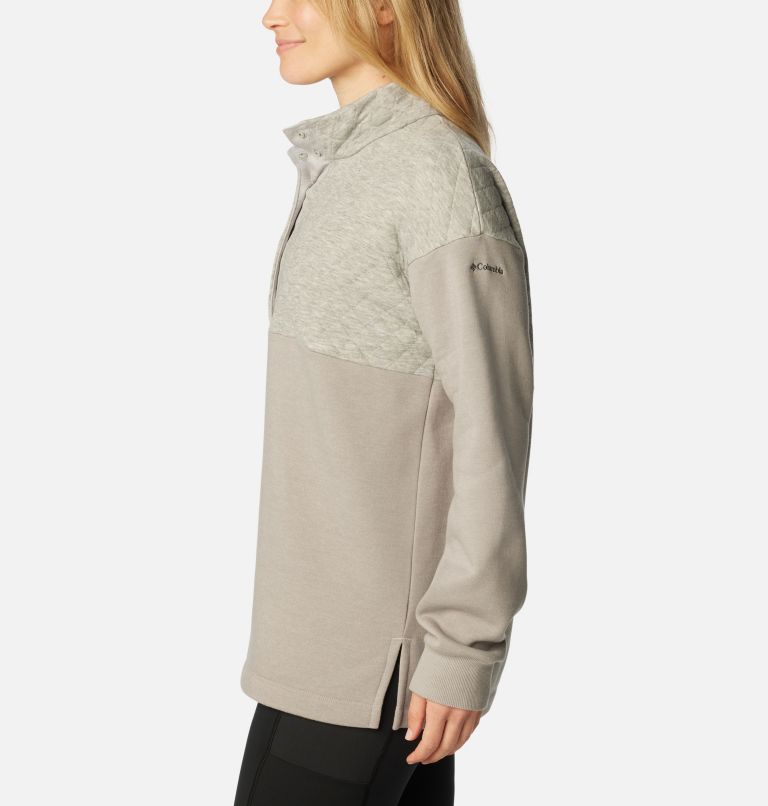 Thumbnail: Women's Hart Mountain Quilted Half Snap Pullover, Color: Light Grey Heather, image 3