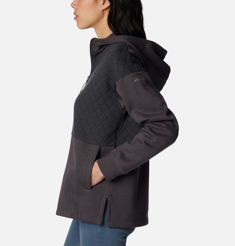 Women's Hart Mountain Quilted Hooded Full Zip, Color: Shark, image 3