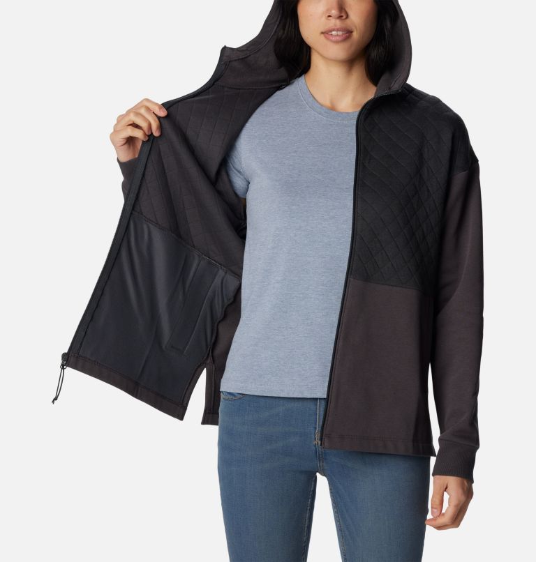 Women's Hart Mountain Quilted Hooded Full Zip, Color: Shark, image 5