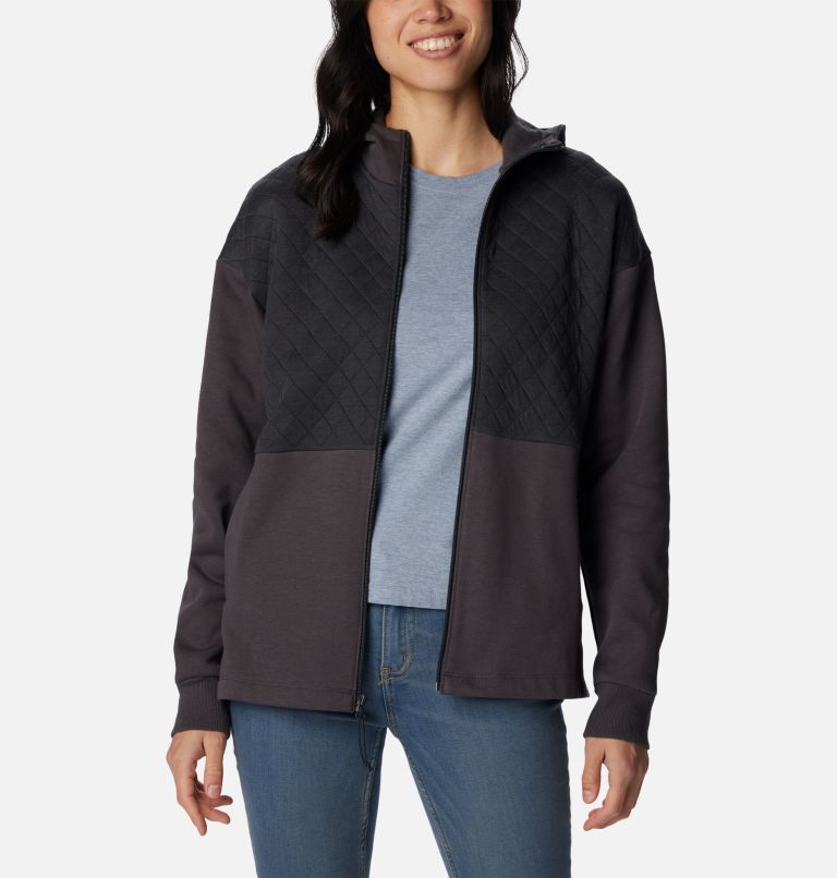 Women's Hart Mountain Quilted Hooded Full Zip, Color: Shark, image 6
