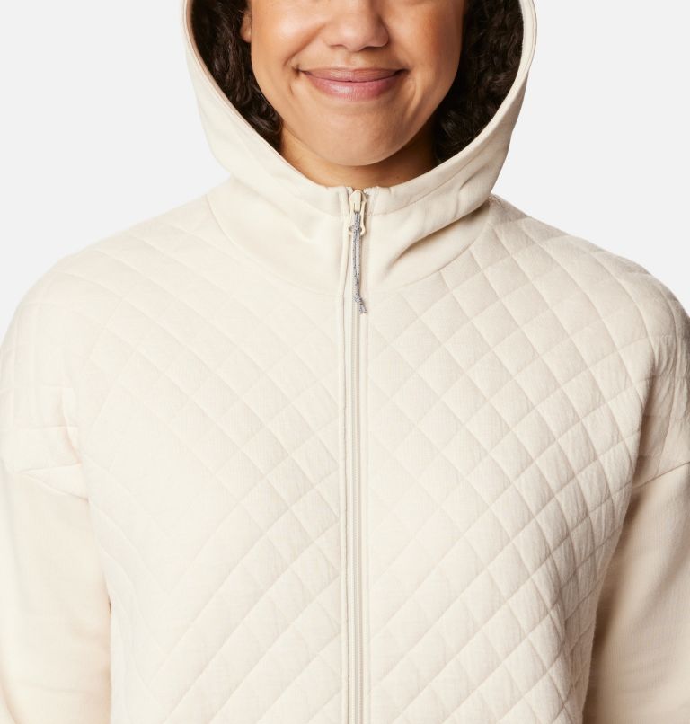 Women's Hart Mountain Quilted Hooded Full Zip, Color: Chalk, image 4
