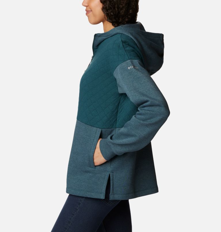 Women's Hart Mountain Quilted Hooded Full Zip, Color: Night Wave Heather, image 3