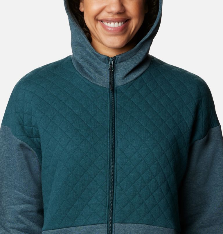 Women's Hart Mountain Quilted Hooded Full Zip, Color: Night Wave Heather, image 4