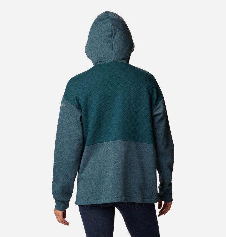 Women's Hart Mountain Quilted Hooded Full Zip, Color: Night Wave Heather, image 2