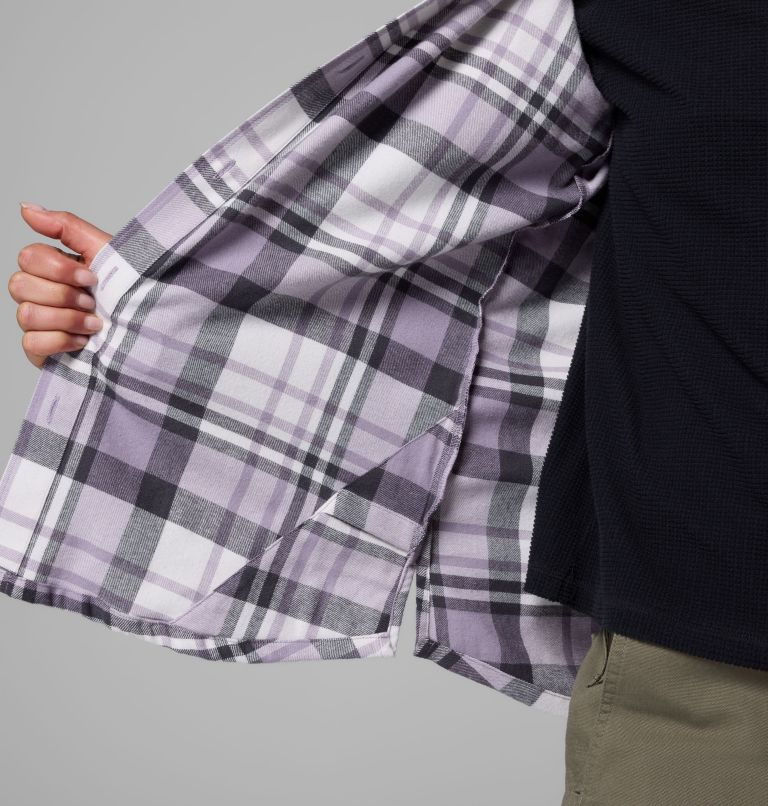 Women's Calico Basin Flannel Long Sleeve Shirt, Color: Shark Multiplaid, image 7