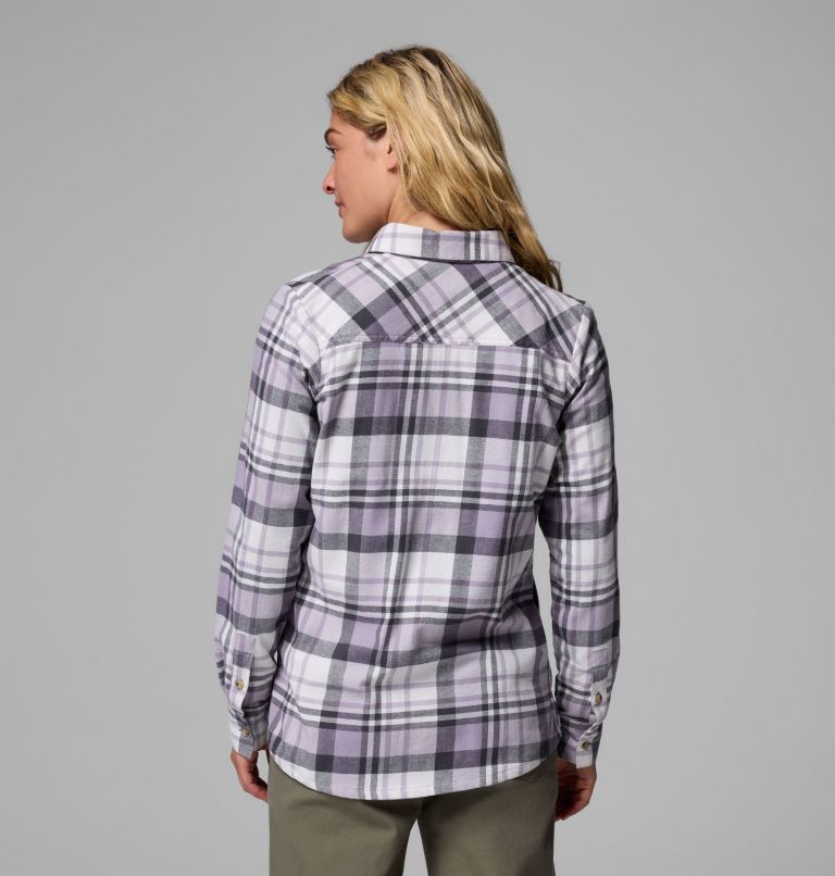Women's Calico Basin Flannel Long Sleeve Shirt, Color: Shark Multiplaid, image 3