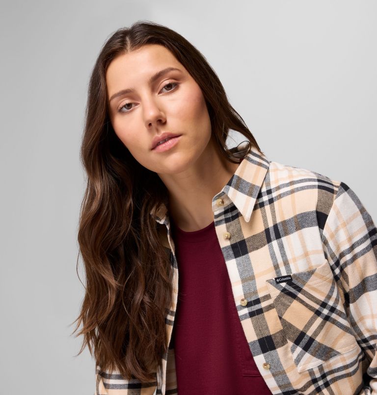 Women's Calico Basin Flannel Long Sleeve Shirt, Color: Canoe Multiplaid, image 5