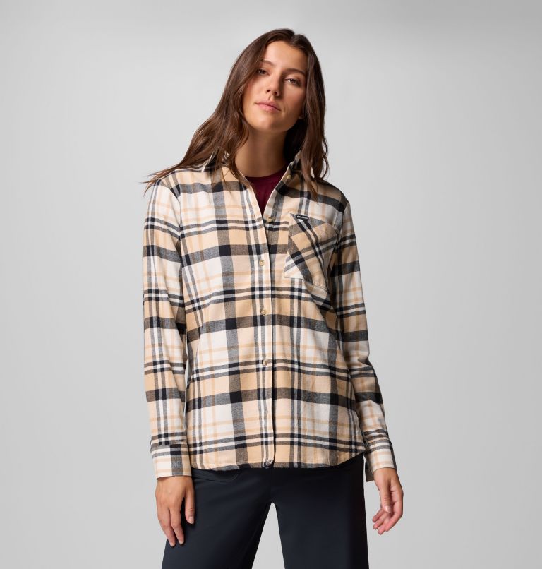 Women's Calico Basin Flannel Long Sleeve Shirt, Color: Canoe Multiplaid, image 6