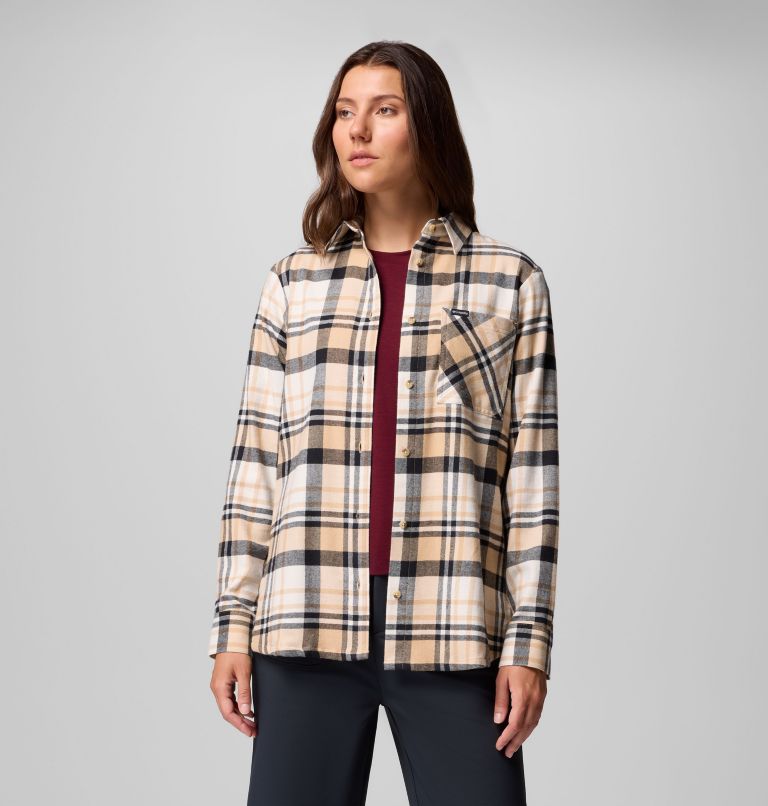 Women's Calico Basin Flannel Long Sleeve Shirt, Color: Canoe Multiplaid, image 1