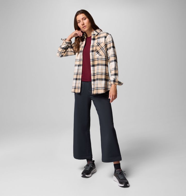 Women's Calico Basin Flannel Long Sleeve Shirt, Color: Canoe Multiplaid, image 2