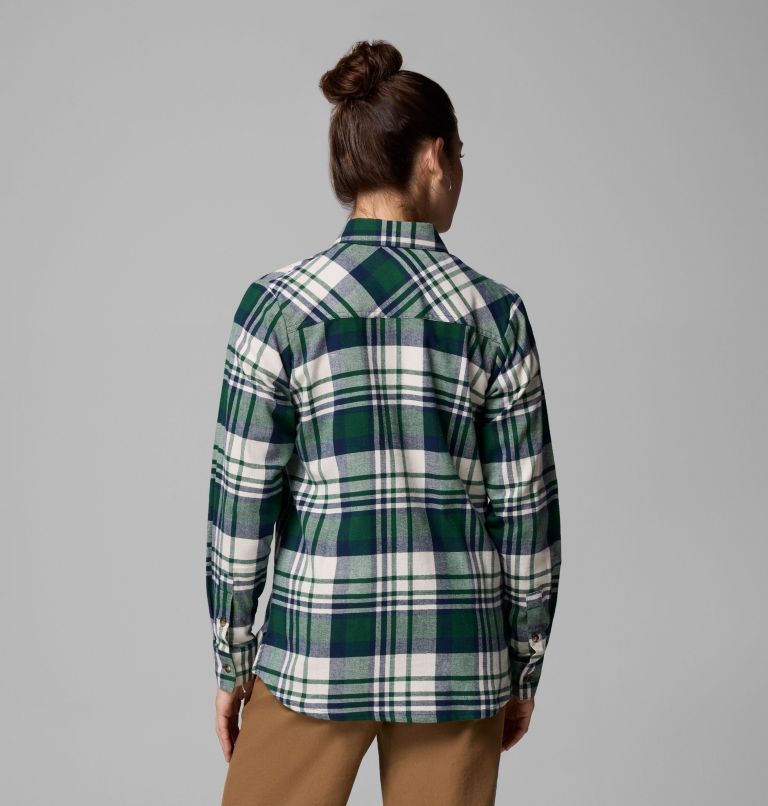 Women's Calico Basin Flannel Long Sleeve Shirt, Color: Rain Forest Multiplaid, image 3