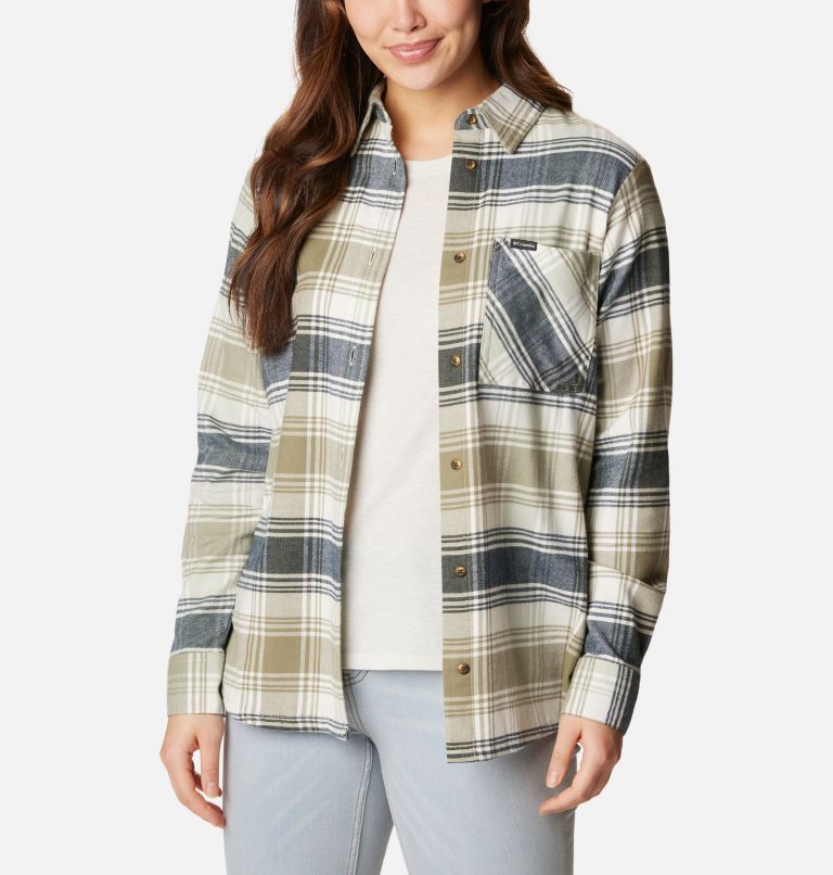Calico Basin Flannel Long Sleeve Shirt | 397 | L, Color: Stone Green Dimensional Buffalo, image 7