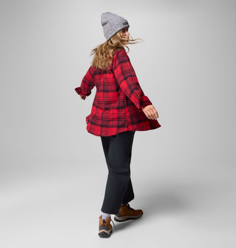 Women's Calico Basin Flannel Long Sleeve Shirt, Color: Mountain Red Multiplaid, image 8