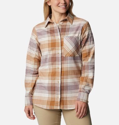 Columbia Women's Clay Hills Stretch Flannel Shirt - XS - White