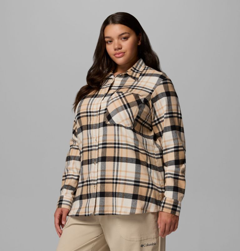 Women's Calico Basin Flannel Long Sleeve Shirt - Plus Size, Color: Canoe Multiplaid, image 4