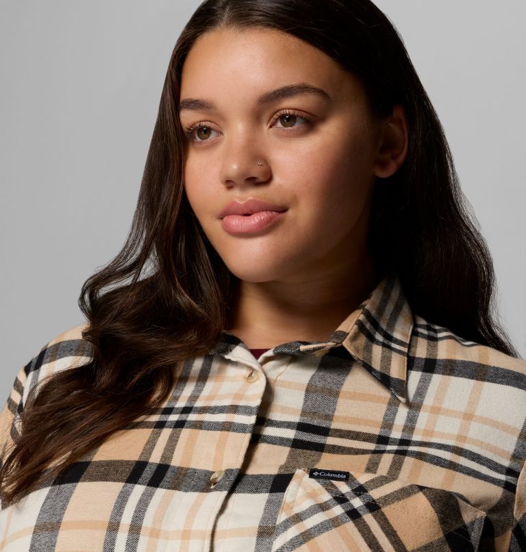 Women's Calico Basin Flannel Long Sleeve Shirt - Plus Size, Color: Canoe Multiplaid, image 6