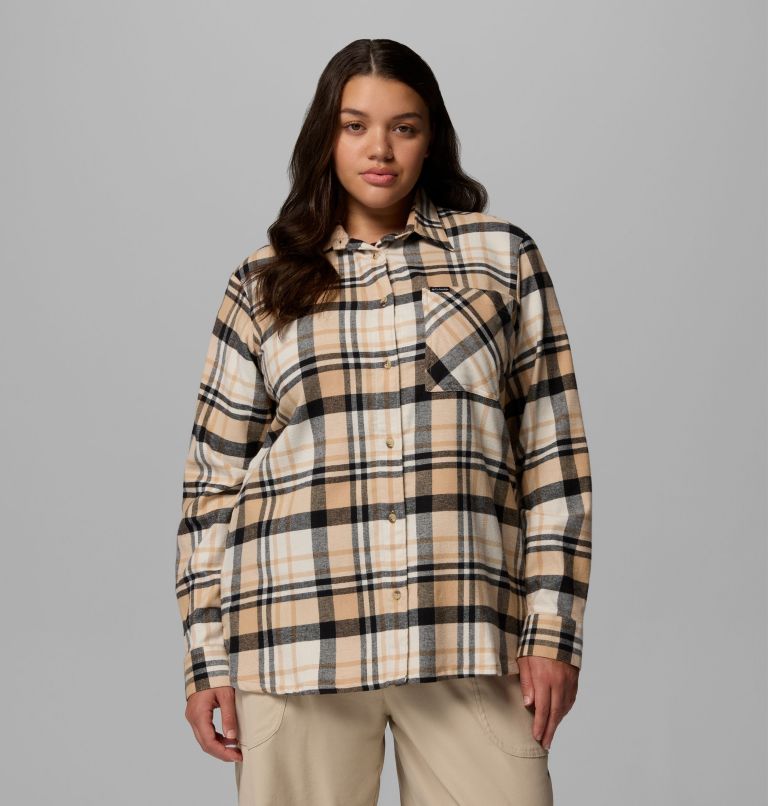 Women's Calico Basin Flannel Long Sleeve Shirt - Plus Size, Color: Canoe Multiplaid, image 1